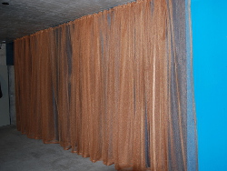 Tenda arricciata in tessuto metallico